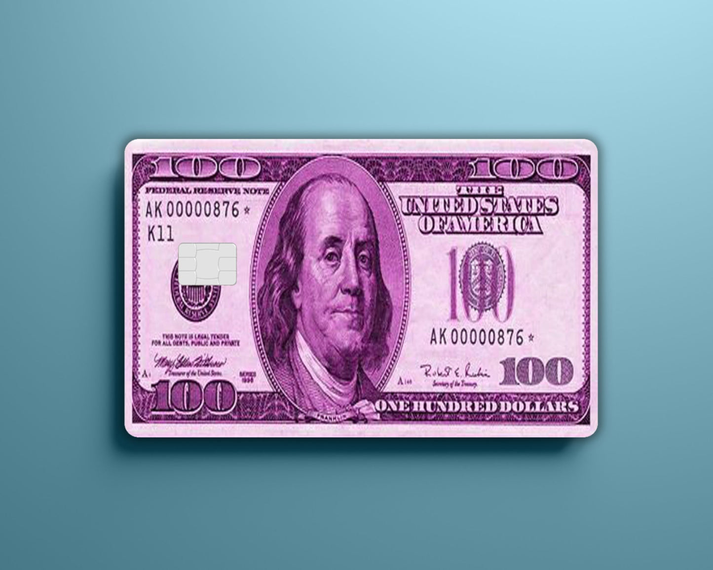 Pink Hundred Dollar Bill Card Cover