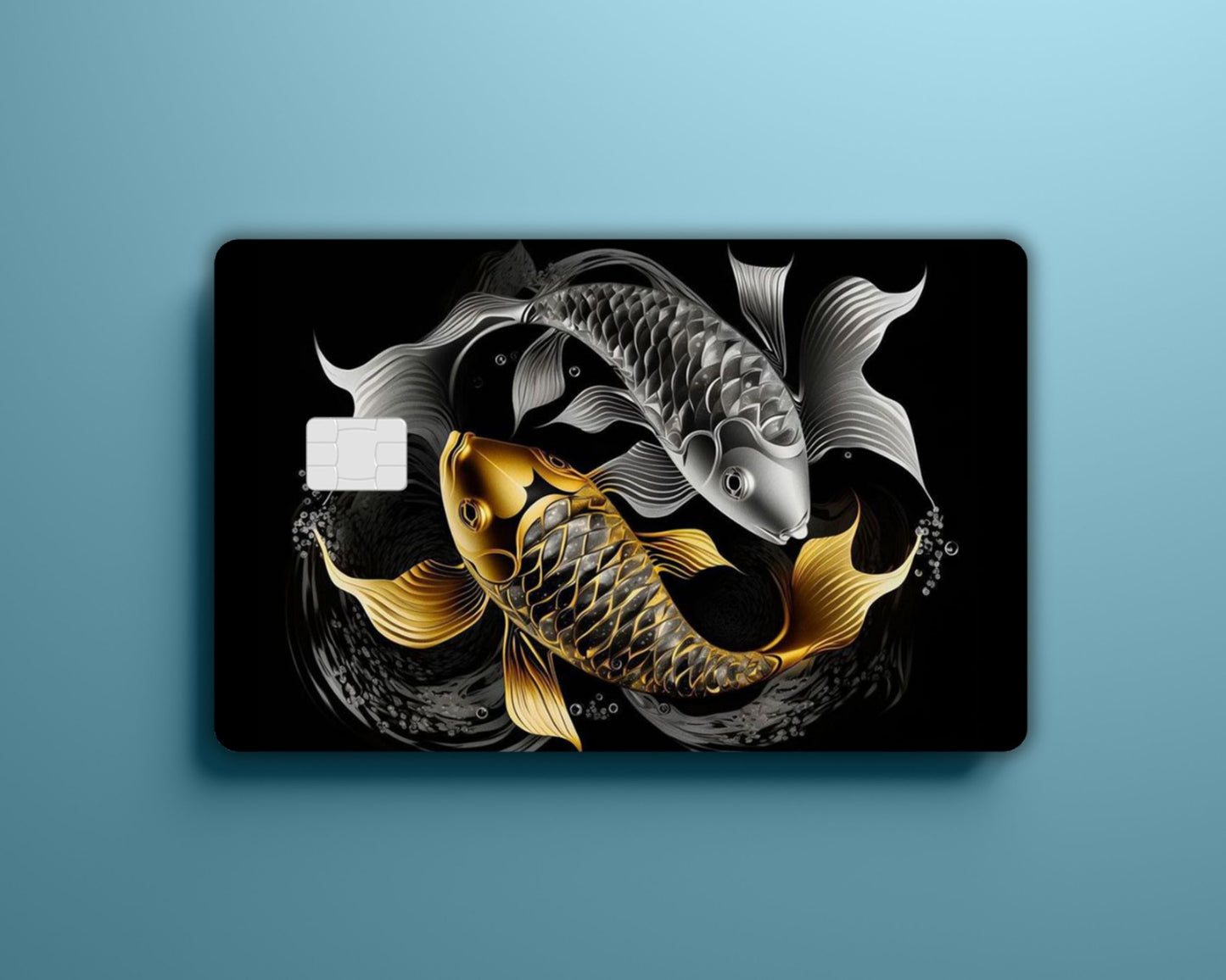 Gold and Silver Coi Fish Card Cover