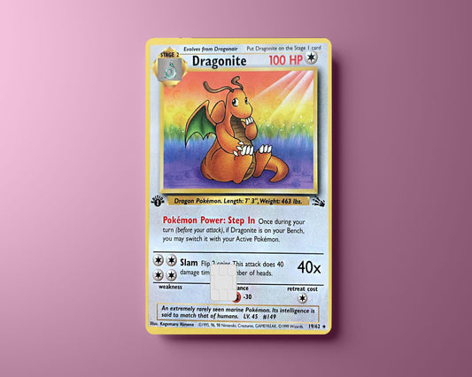 Dragonite 1st Edition Card Skin