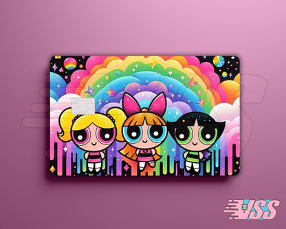 Bright Rainbow PowerPuff Girl Card Cover