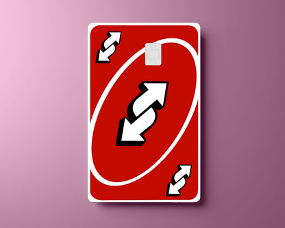 Red Uno Reverse Card Cover – Vinyl Swipe Skins