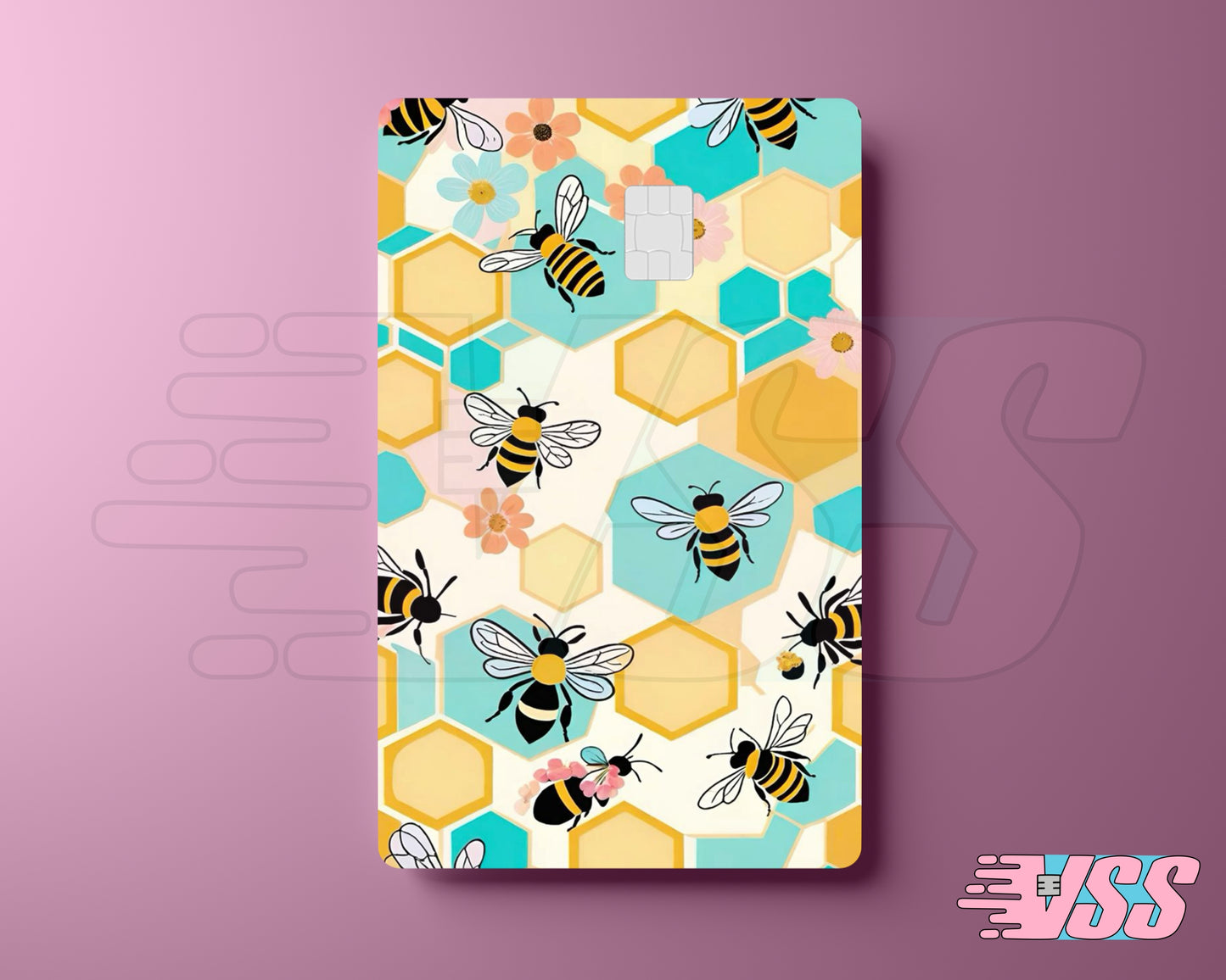 Teal Bees Card Cover