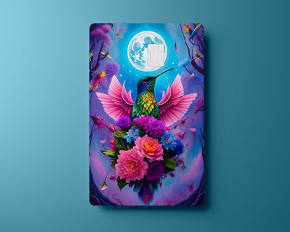 Bright Hummingbird with Moon Card Cover