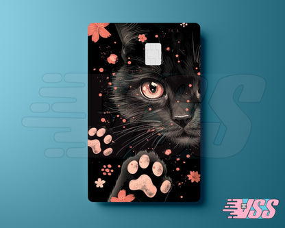 Black Cat Paw Print Card Cover