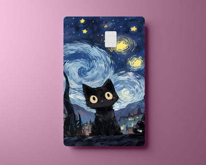 Cat Starry Night Card Cover