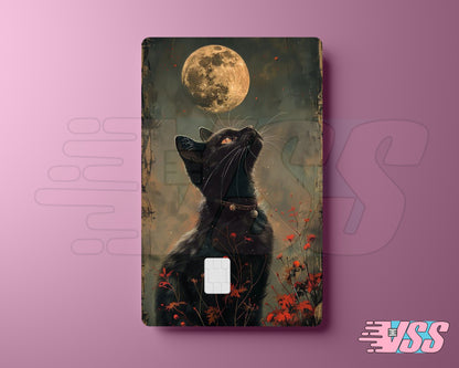 Black Cat with Moon Card Cover
