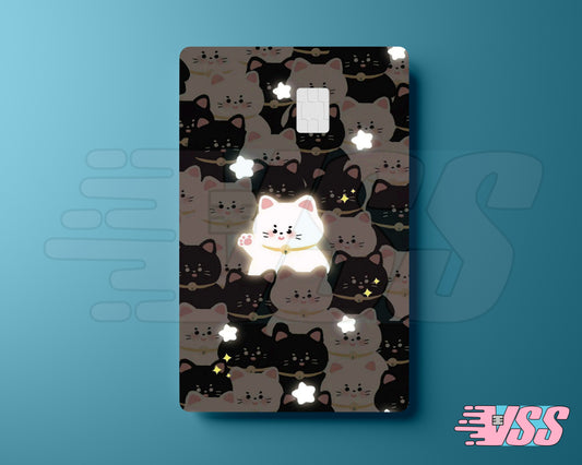 White Cat Glow Card Cover
