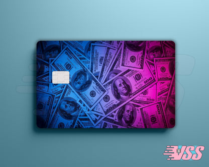 Blue Pink Money Pile Card Cover