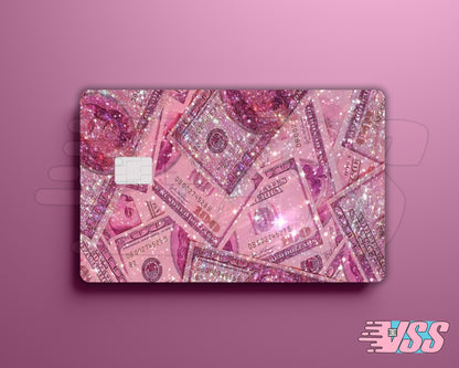 Pink Glitter Money Card Cover