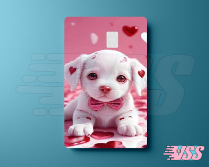 White Puppy WIth Hearts Card Cover