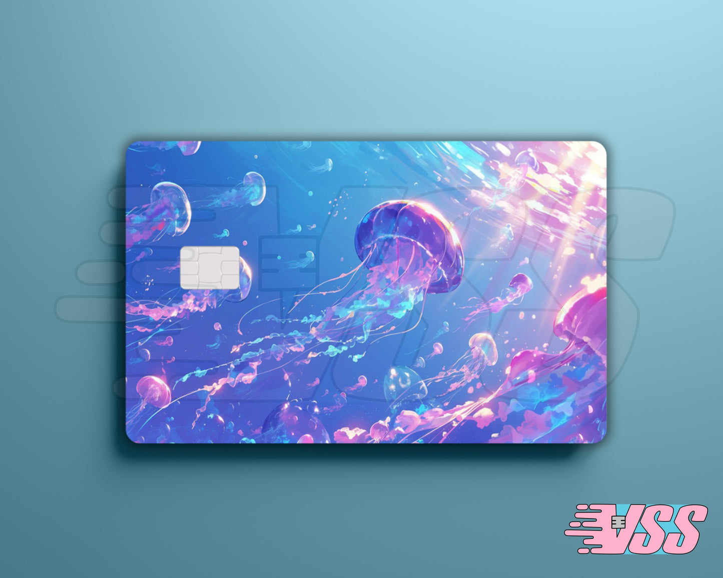 Blue and Purple Jelly Fish Card Cover