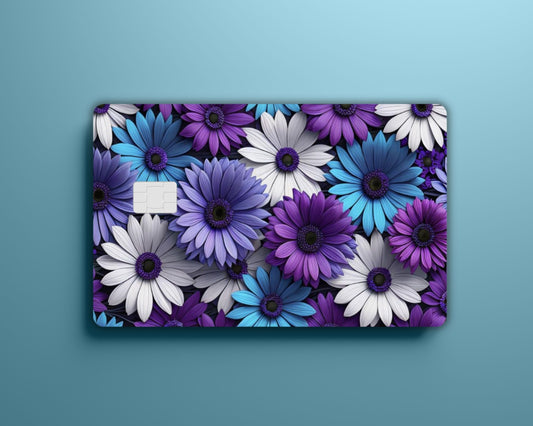 Blue Purple White Daisy Card Cover