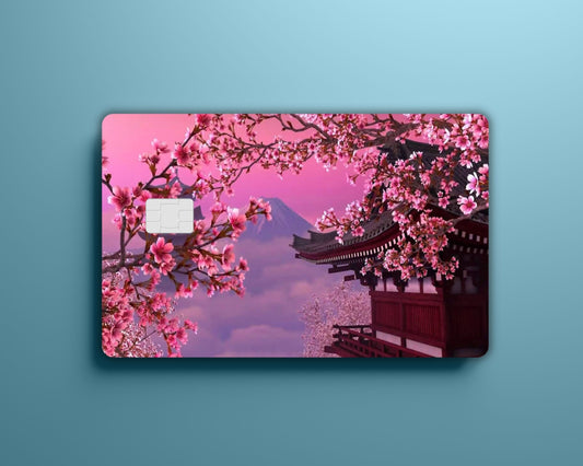 Japanese Cherry Blossom Scene Card Cover