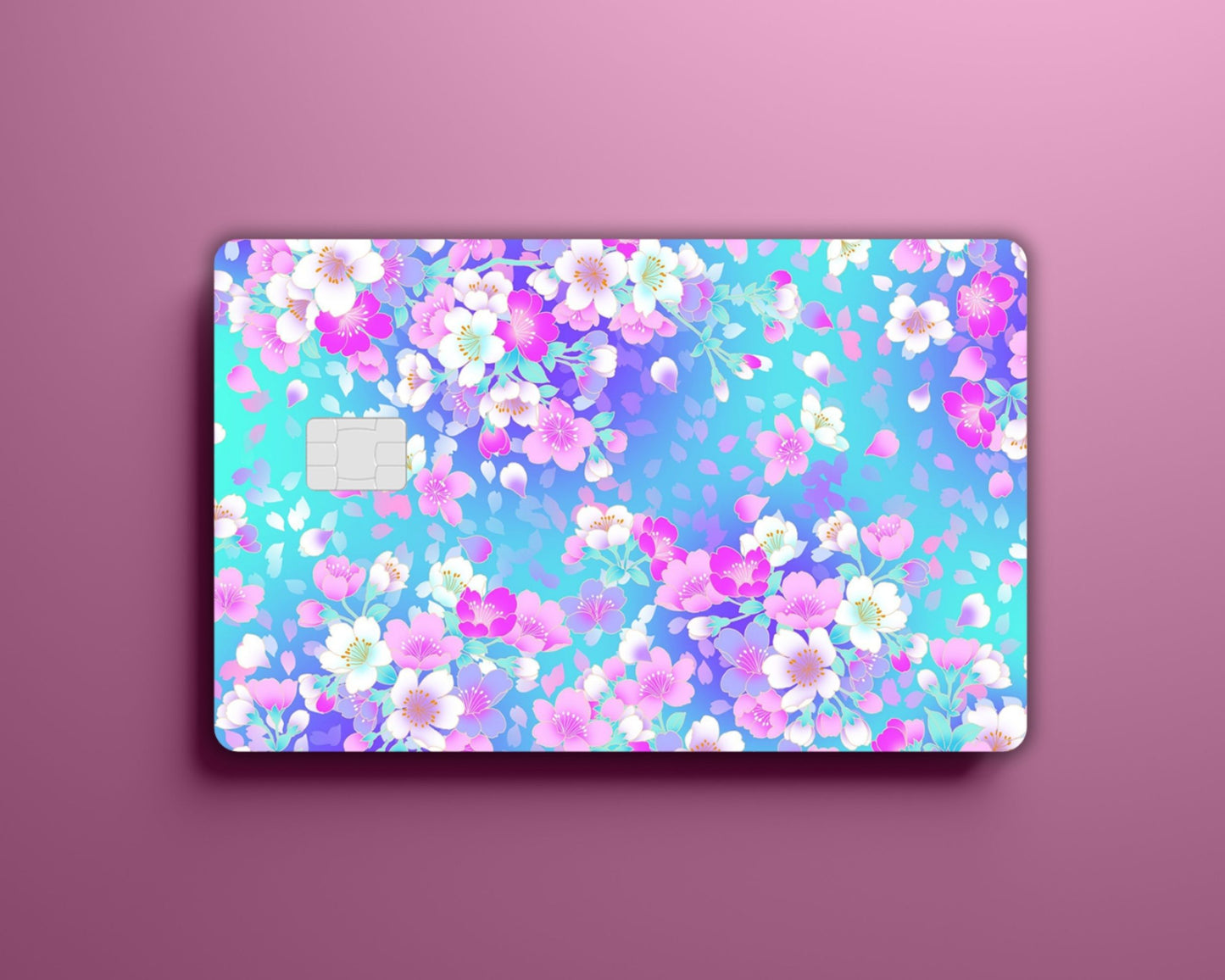 Purple Pink Blue Flower Card Cover