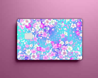 Purple Pink Blue Flower Card Cover