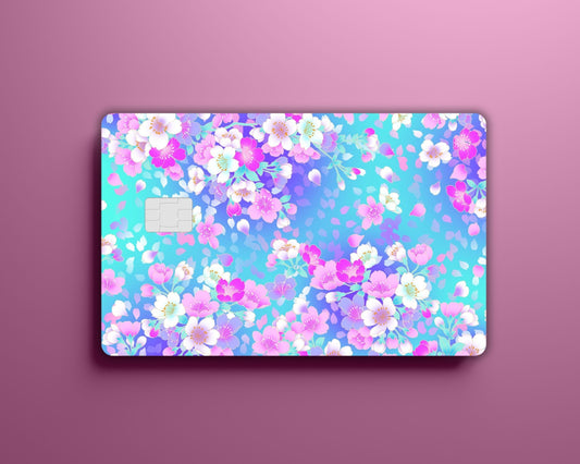 Purple Pink Blue Flower Card Cover