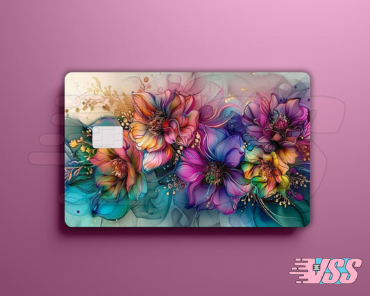 Vibrant Water Color Flowers Card Cover