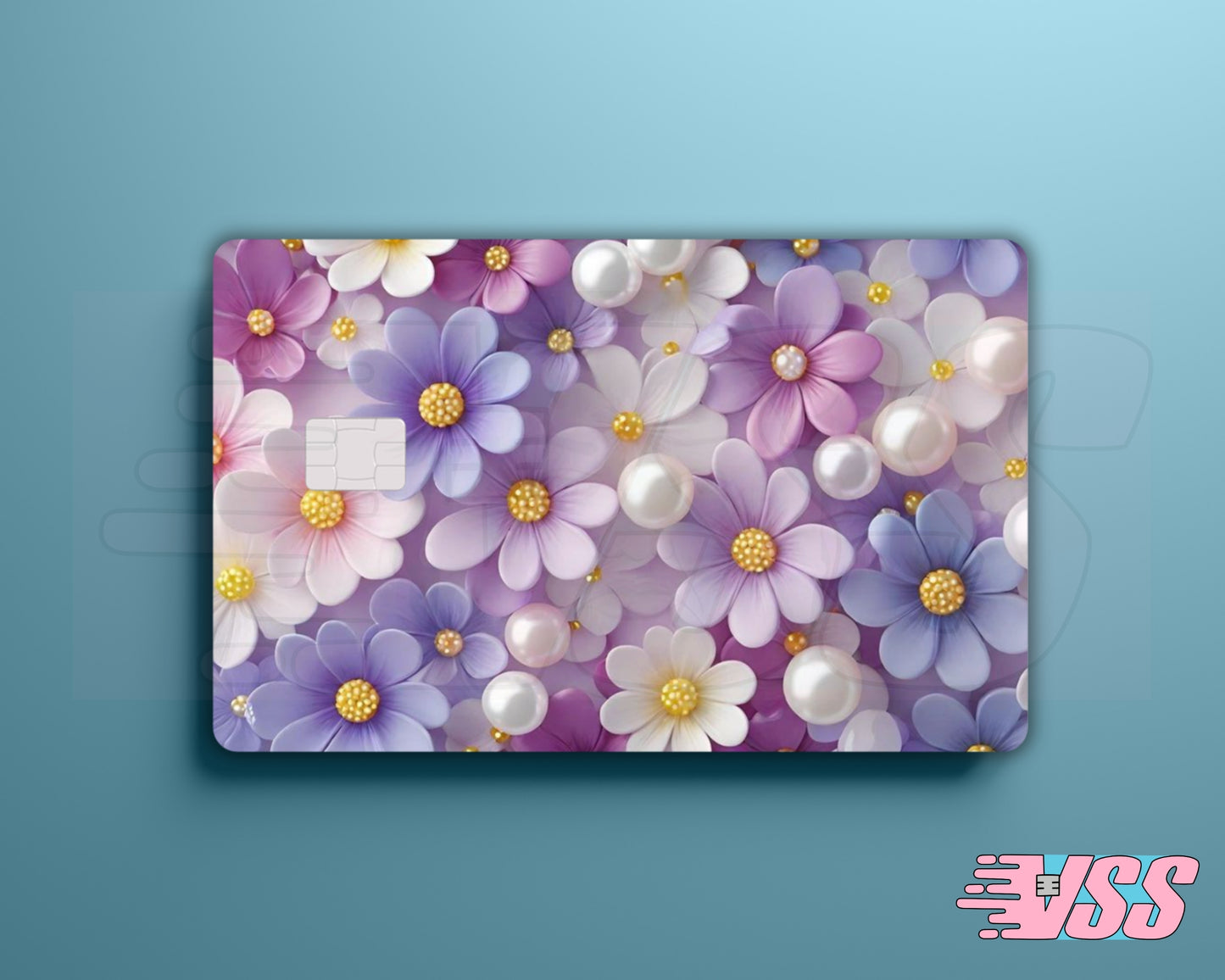 Purple Pink Pastel Flower Card Cover