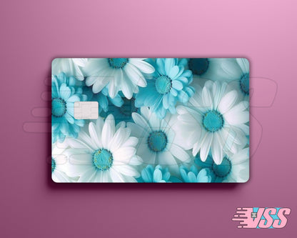 Teal And White Daisy Card Cover