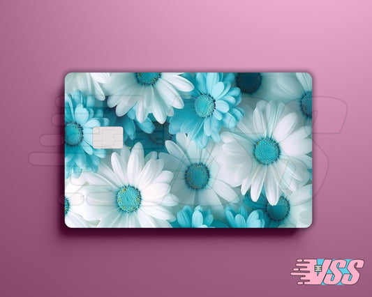 Teal And White Daisy Card Cover