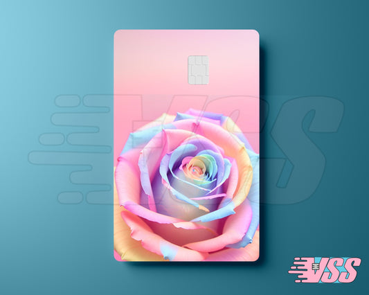 Pastel Rainbow Rose Card Cover