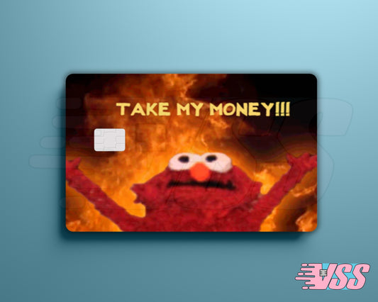 Demonic Elmo Take My Money Card Cover