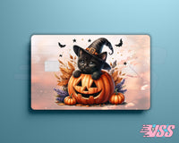 Cute Cat Pumpkin Card Skin