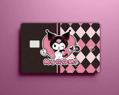 Hello Kitty Kuromi Pink Brown Card Cover