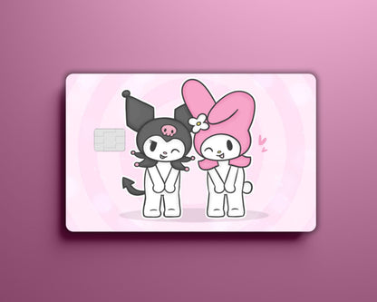 Kuromi and My Melody Pink Card Cover