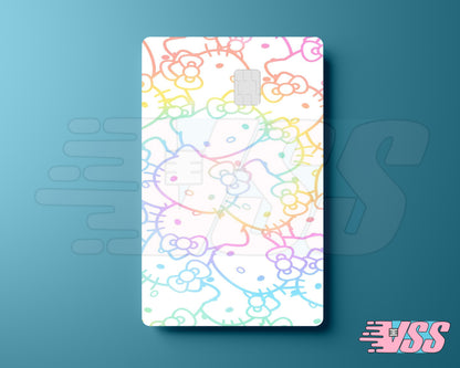 White Pastel Hello Kitty Heads Card Cover