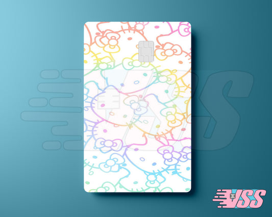 White Pastel Hello Kitty Heads Card Cover