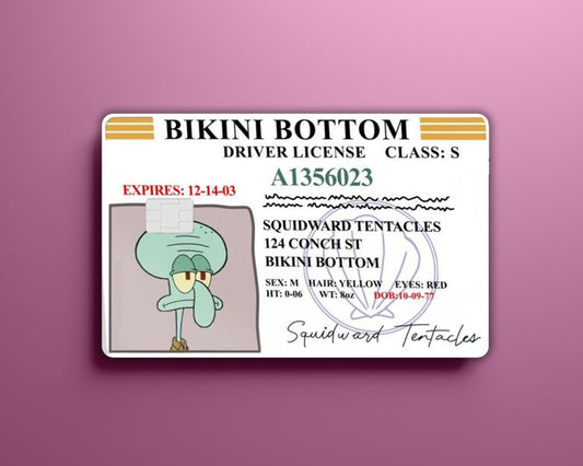 Squidward License Card Skin