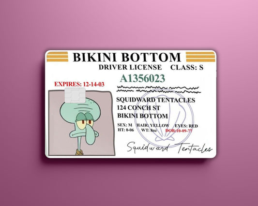Squidward License Card Cover