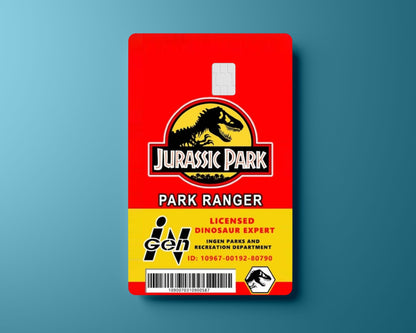 Red Jurassic Park Badge Card Cover