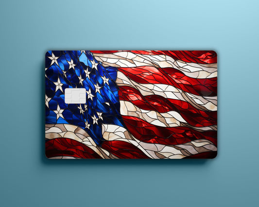 Stained Glass USA Flag Card Skins