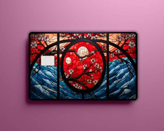Stained Glass Japan Flag Card Skin