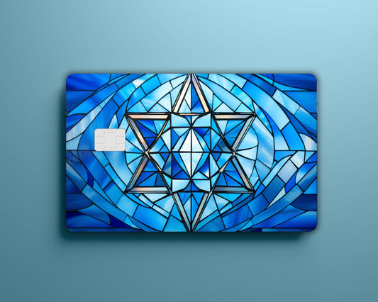 Stained Glass Israel Flag Card Skin