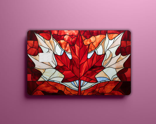 Stained Glass Canada Flag Card Skin