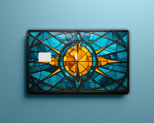Stained Glass Bahamas Flag Card Skin