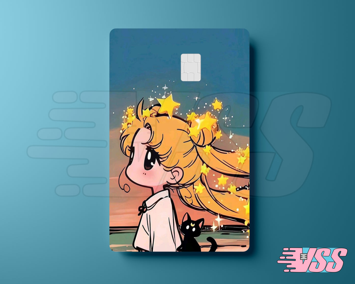 Chibi Sailor Moon with Stars Card Cover