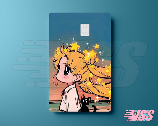 Chibi Sailor Moon with Stars Card Cover