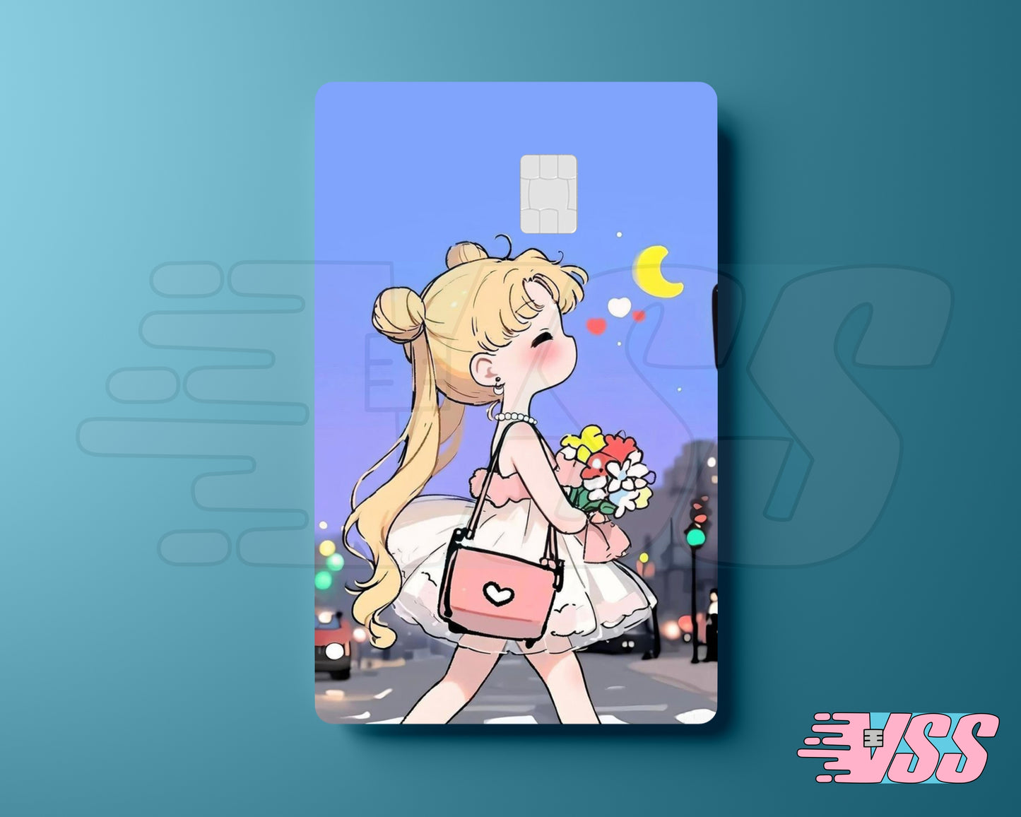 Cute Sailor Moon Street with Flowers Card Cover