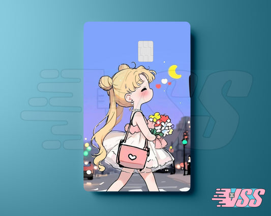 Cute Sailor Moon Street with Flowers Card Cover