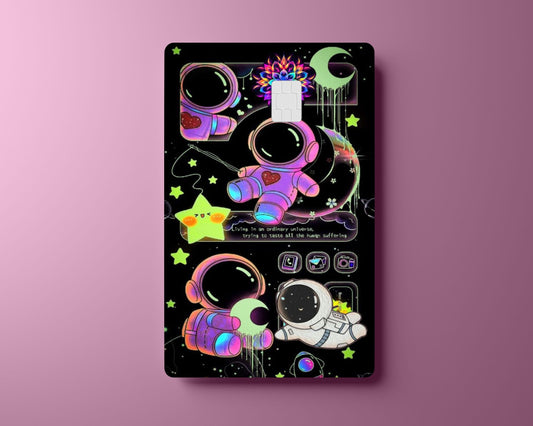 Cute Neon Space Card Cover